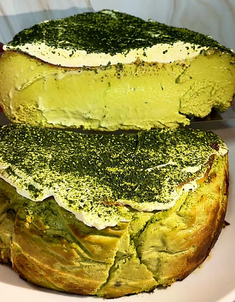 XOXO Pastry Matcha Basque Cheesecake